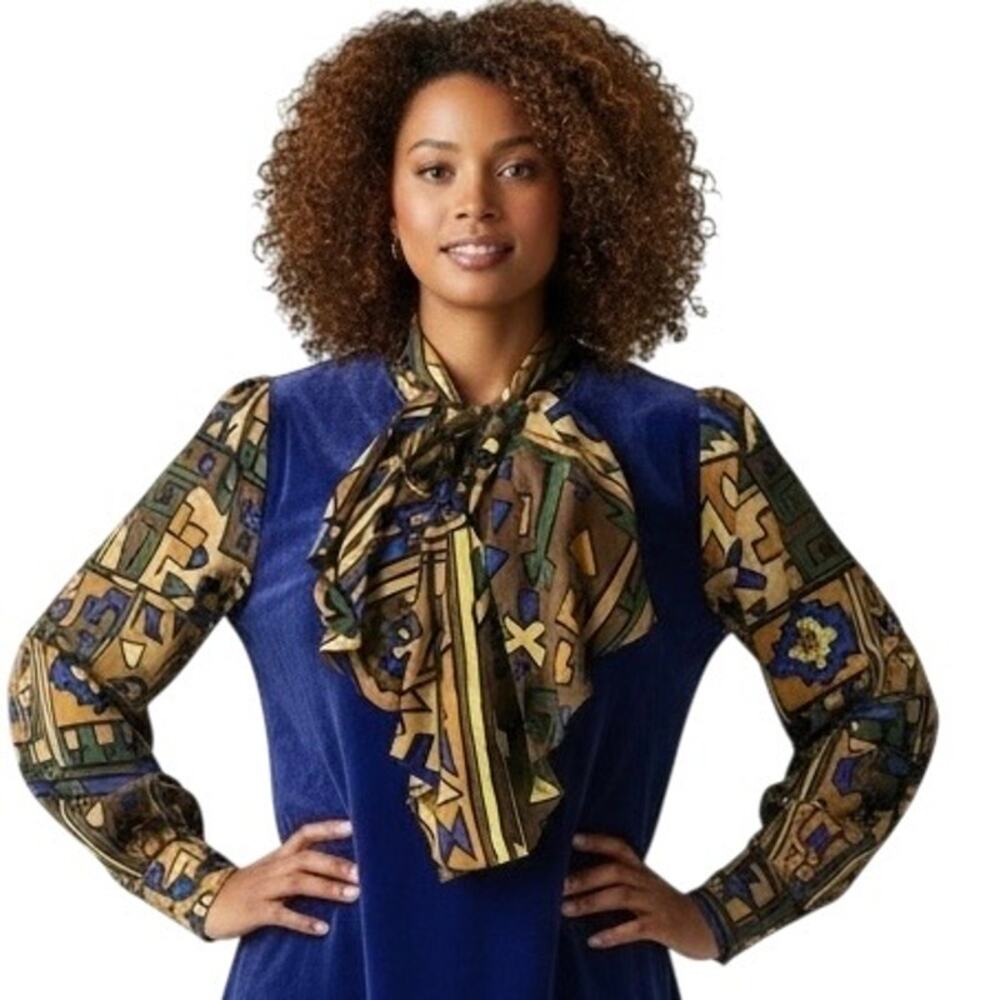 NWT Vintage Southwest Ruffle Tunic Top Romantic Blouse Top Boho M -